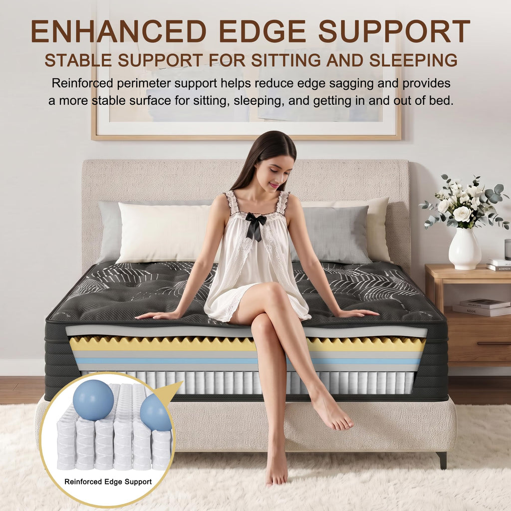 Full Size 12 Inch Hybrid Memory Foam Mattress K255