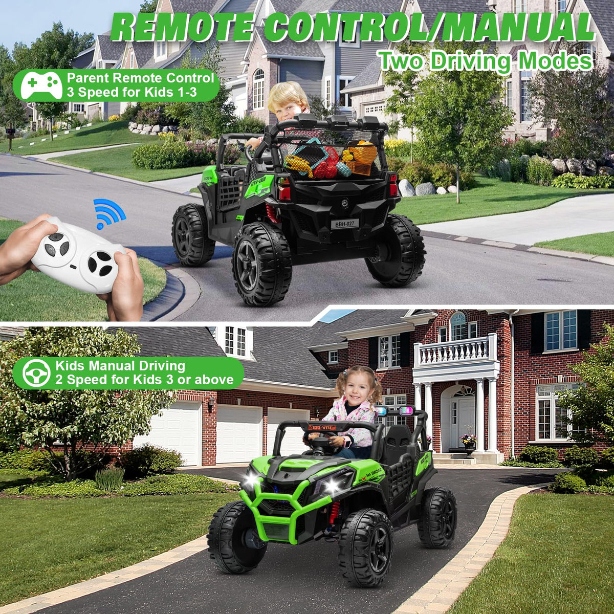 Green 24V 2 Seater Ride on Car I69948