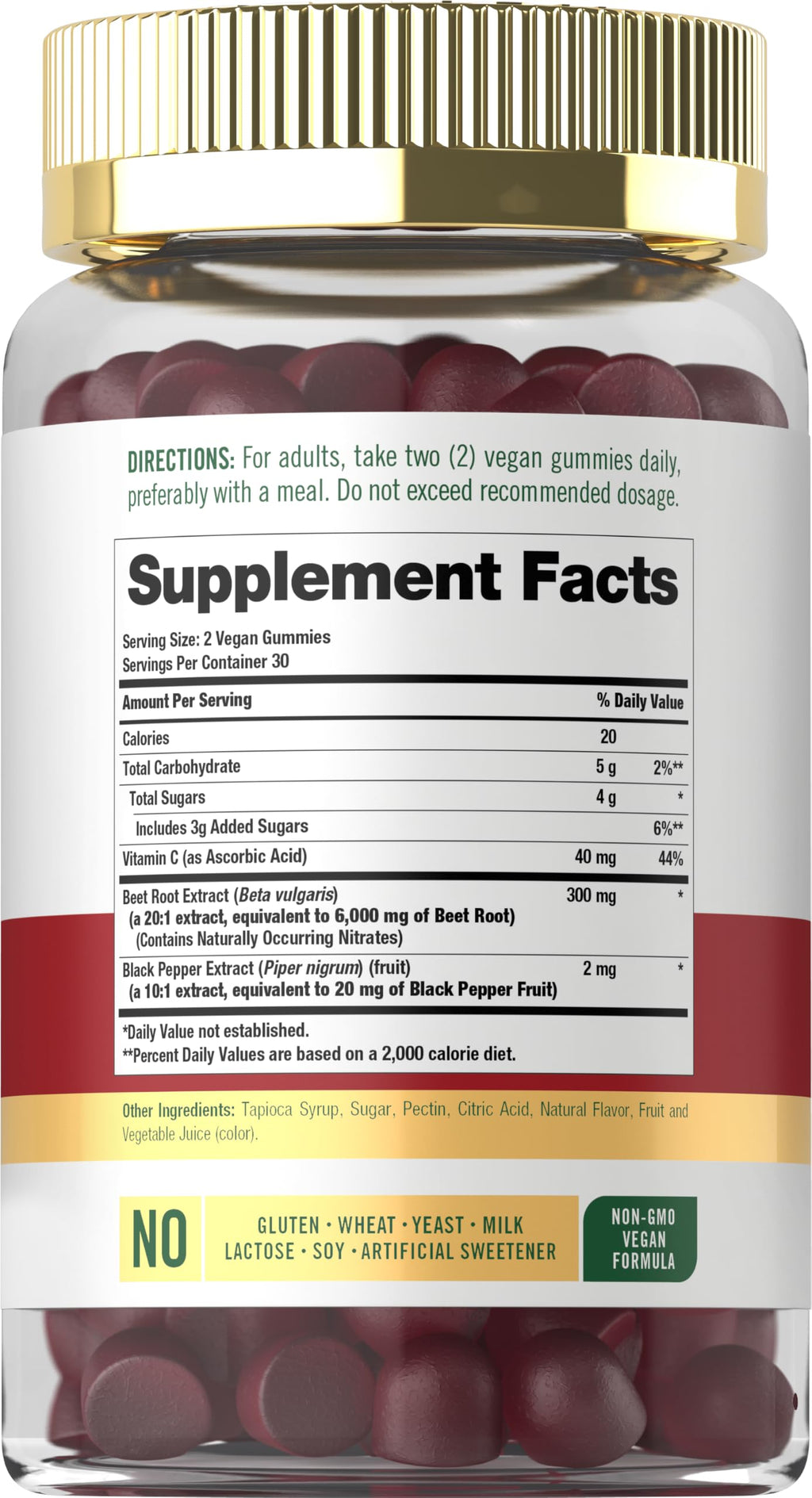Beet Root Gummies 60 Count Strawberry Flavor B402