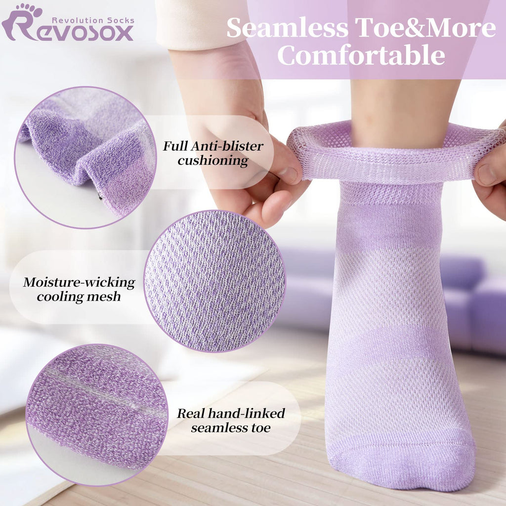 5 Pairs Non Binding Wide Stretchy Ankle Socks L26997