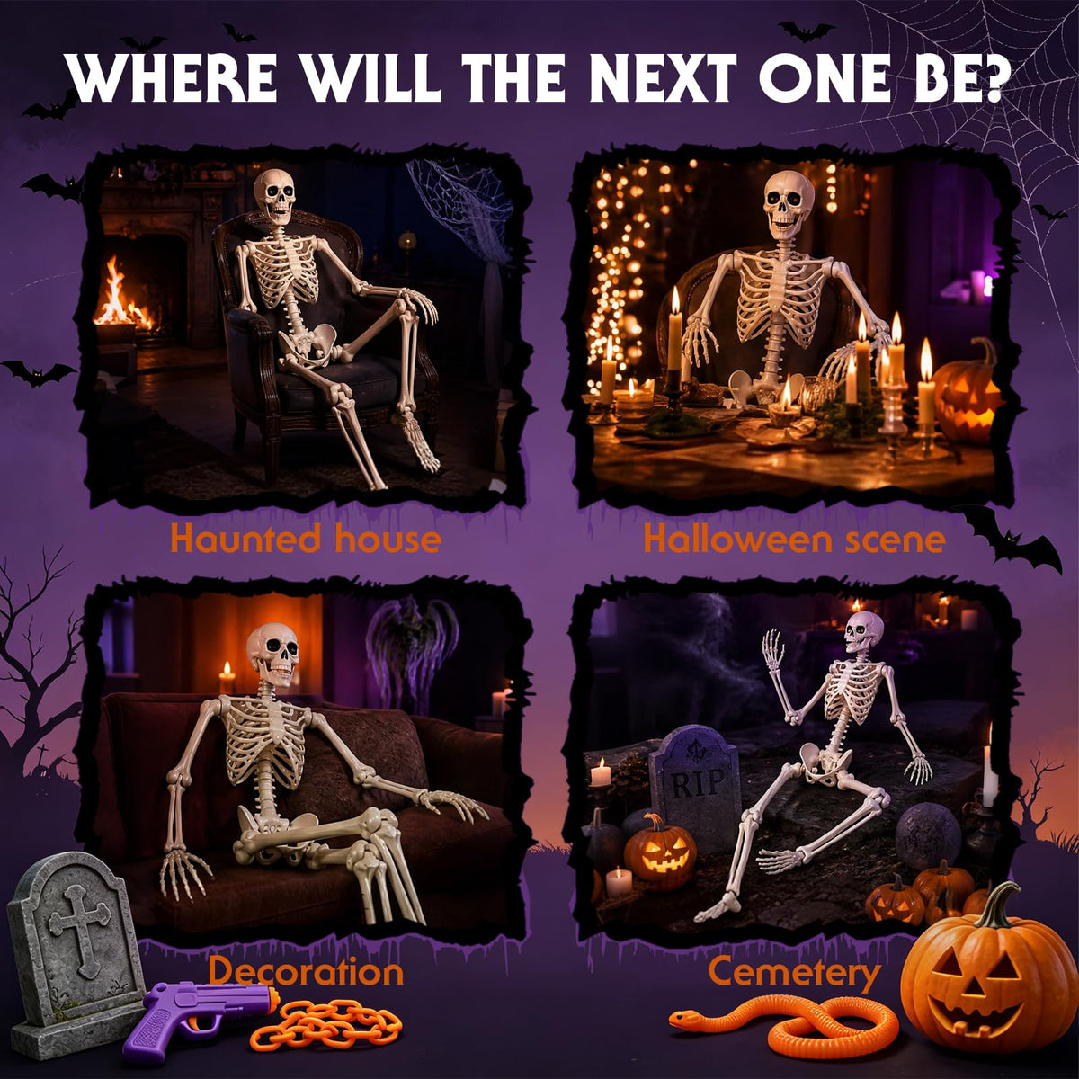 5.4 Ft Halloween Full Body Skeleton A676368