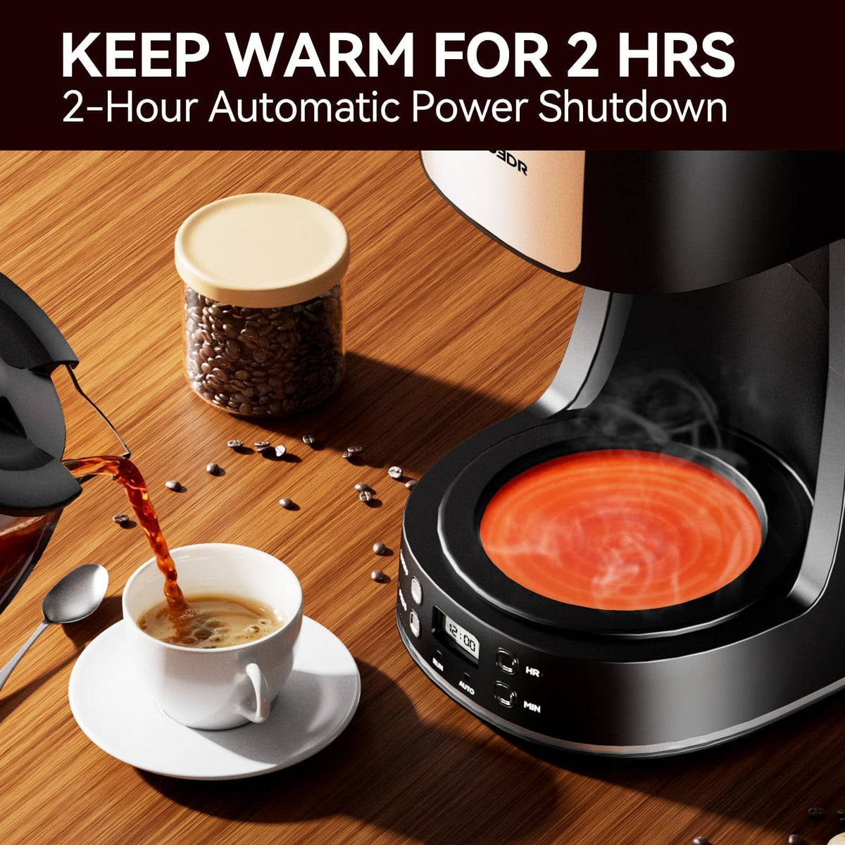 12 Cup Programmable Coffee Maker with Reusable Filter X4924