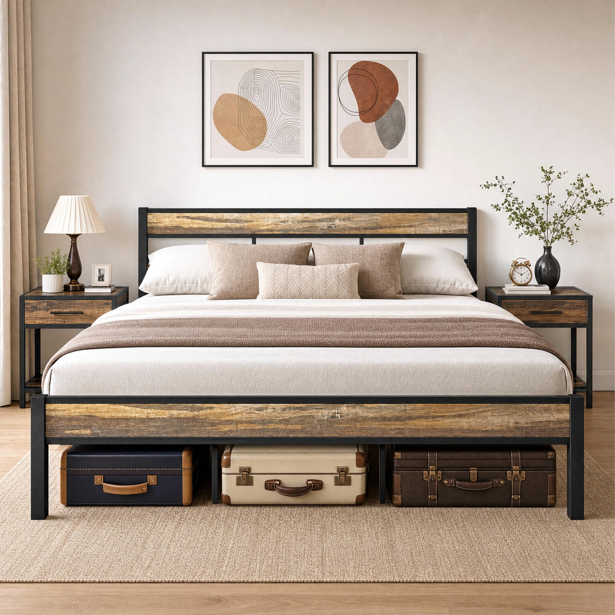 California King Bed Frame with Headboard Q938427