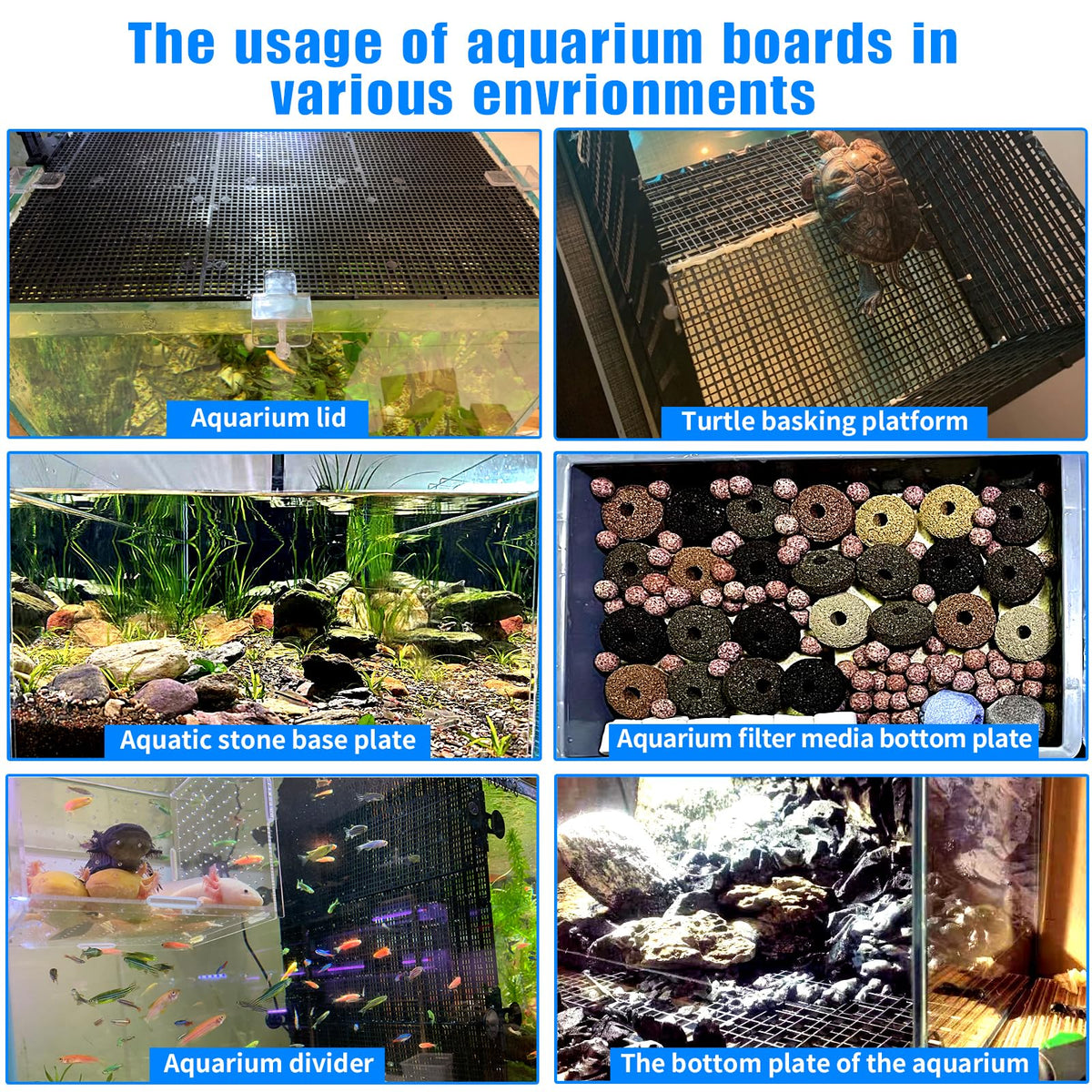 Fish Tank Divider with Suction Cups Adjustable Aquarium Isolation Board Z833