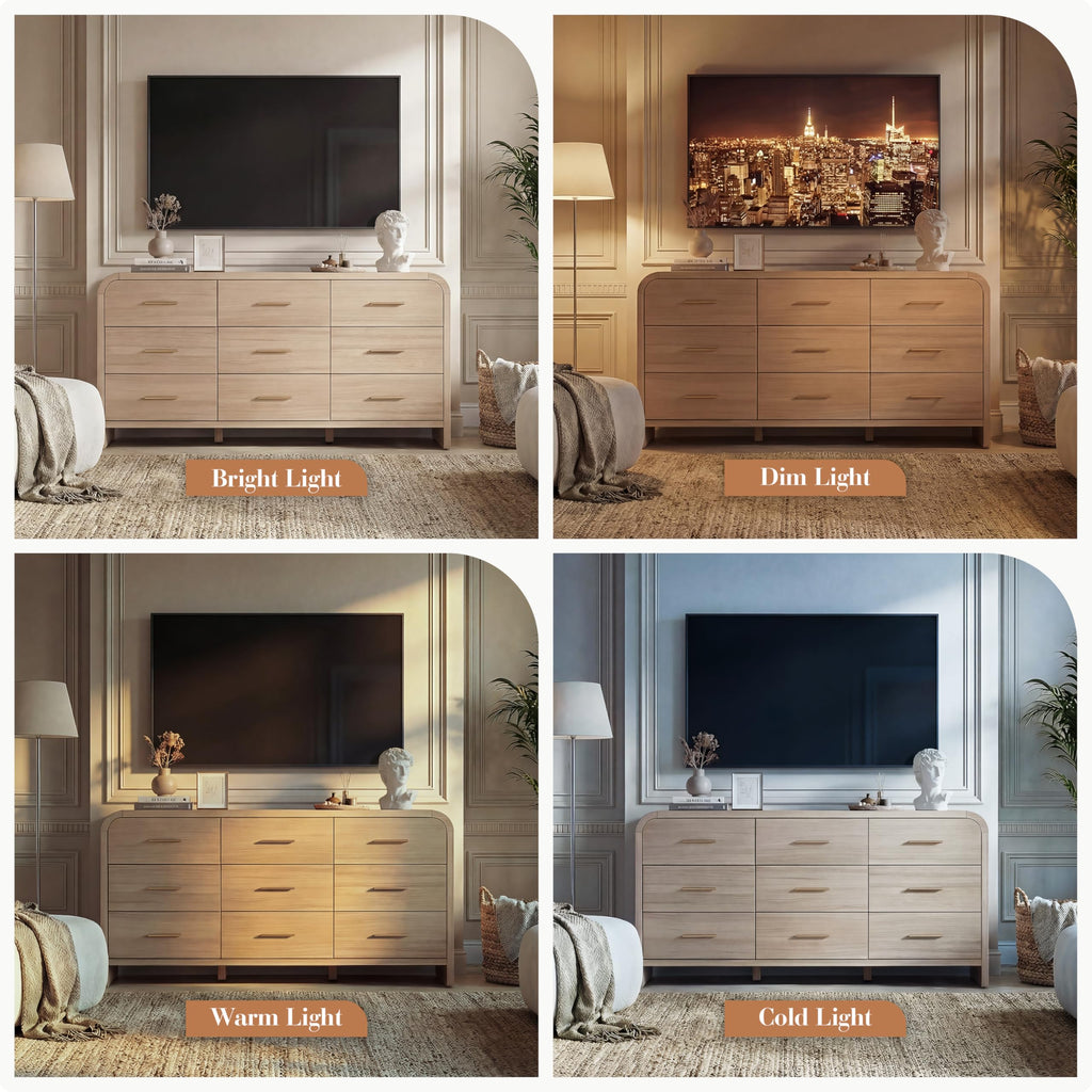 Gray Oak 9 Drawer Dresser C8151