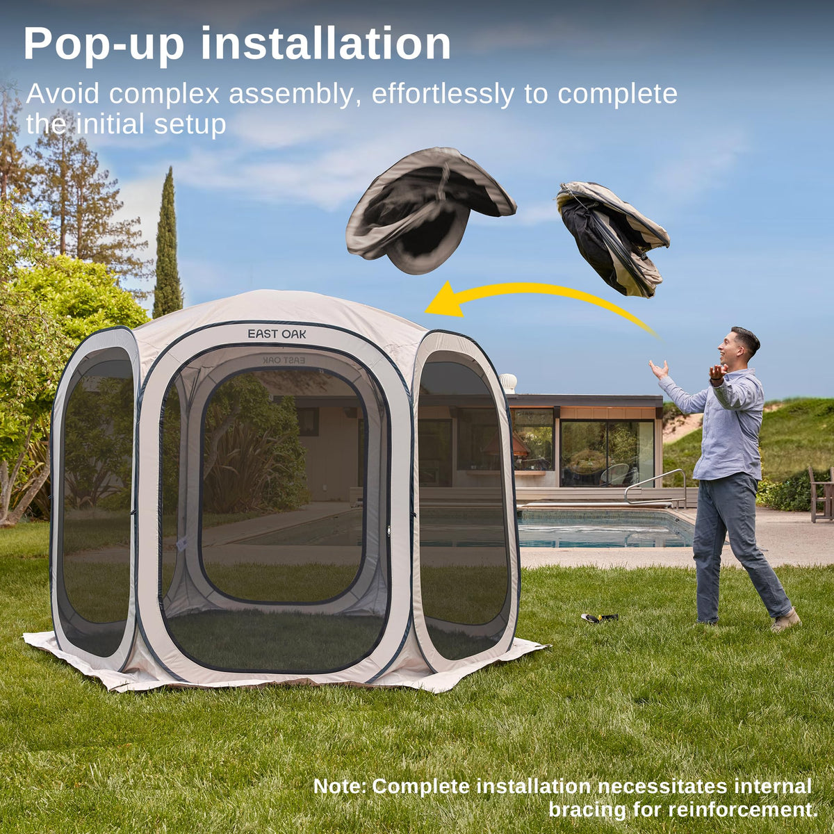 Pop-Up Screen House Tent 12 x 12 FT with Carry Bag K797015