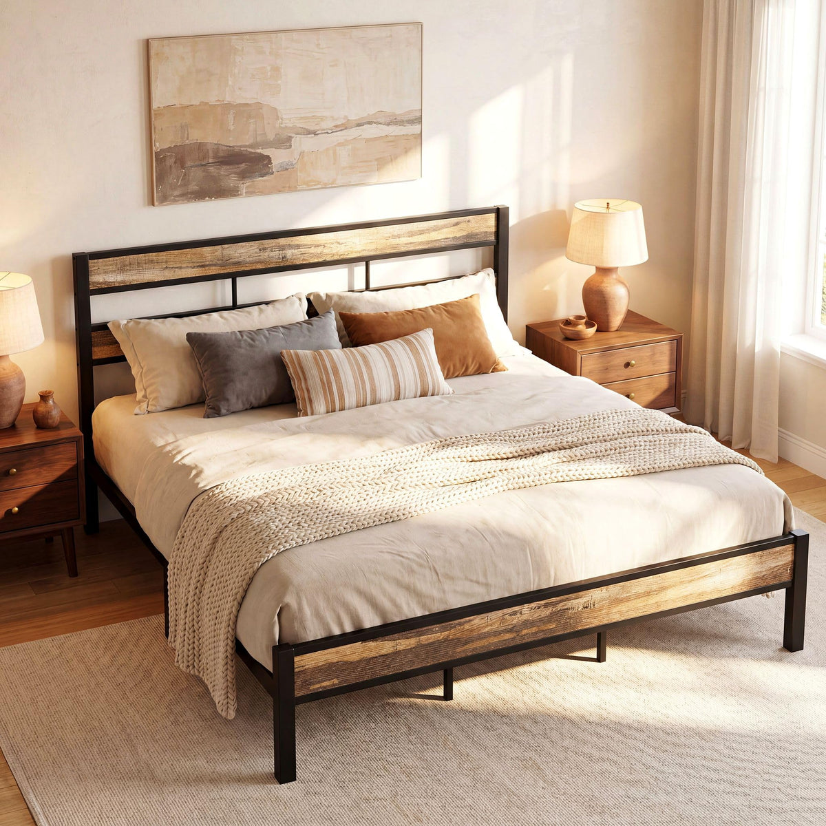 California King Bed Frame with Headboard Q938427