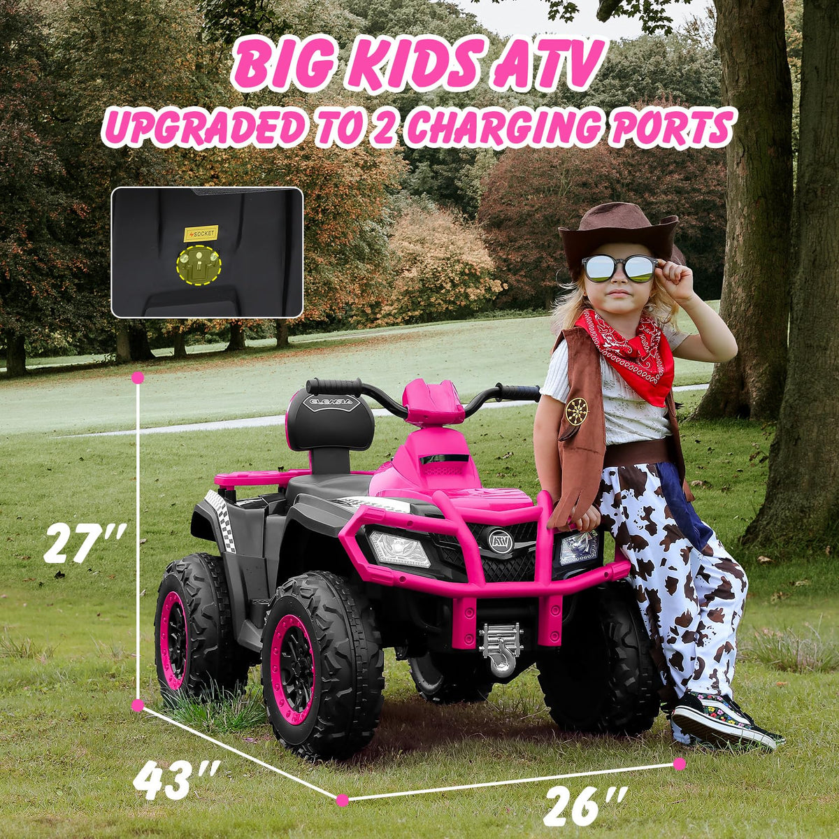 24V 2 Seater 4WD Off-Road Ride on ATV H876