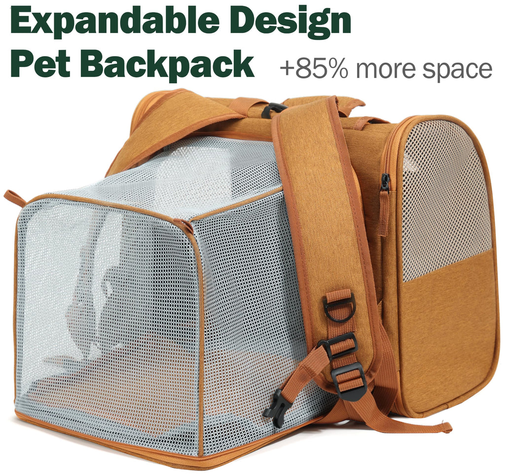 Brown Expandable Cat Backpack H324179